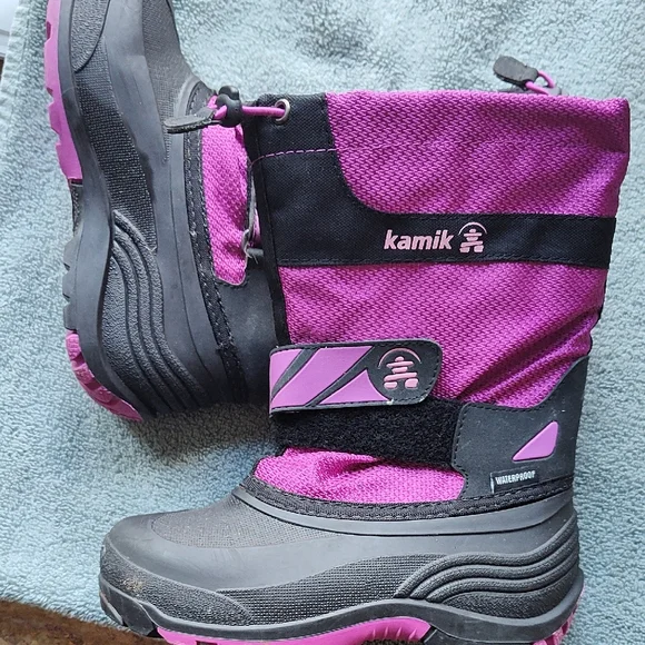 Kamik Kids Boots - Black and Purple - Picture 1 of 9